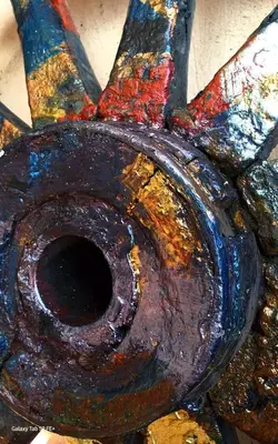 a close up of a vase with paint on it at Traditional 3 Story Townhouse ,Batta Hanem in Chania Town