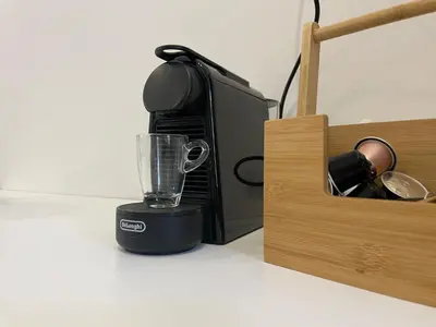 a blender is sitting next to a microwave at SK Luxury Residence in Chania Town