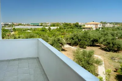 a view from the balcony of a house at Villa Thalia Chania in Chania Town