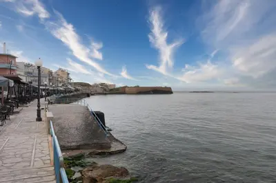 a view of a body of water next to a pier at Koum Kapi Studio B1 in Chania Town
