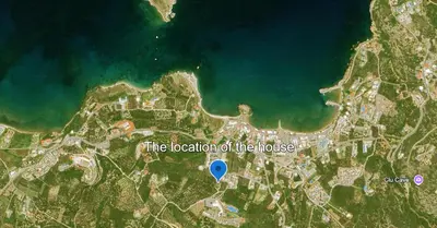 a map of the location of the house at Charming house 8 minutes walk from Almyrida beach in Almirida