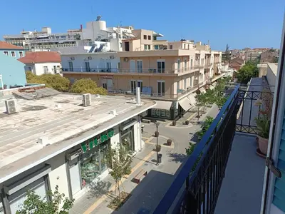 an overhead view of a city street with buildings at The blackbird's nest in Chania Town
