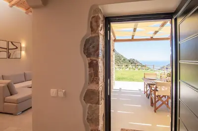 a view from the living room of a villa at Aoria Villas in Palaiochóra