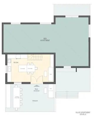 a floor plan of a house at Olive Apt - Akrotiri in Kounoupidhianá