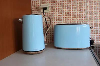 two appliances sitting on a counter in a kitchen at Upper Side Koum-Kapi in Chania Town