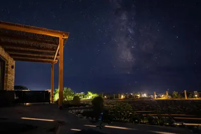 a starry night with the milky way in the sky at Holy Sea Smart Suites in Elafonisi