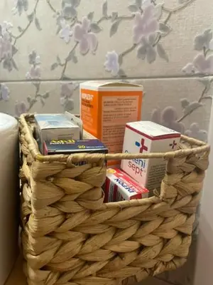 a basket with books and other items in it at Steki Luxury Room 2 in Chania Town