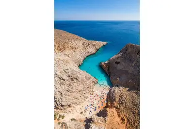 a body of water between two rocks at Villa Pasiphae 1 in Stalos