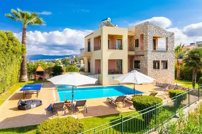an image of a villa with a swimming pool at Villa Pasiphae 2 in Stalos