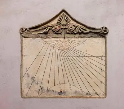 a drawing of a window on a wall at Sundial Lodge in Chania Town