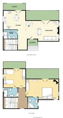 a floor plan of a house at Villa Galania Armeni Crete in Arménoi