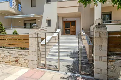 a set of stairs leading to a building at Conte Marino Apartment in Chania Town