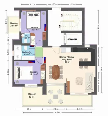 a floor plan of a house at Lovelia Luxury Apartment Chania EV Car Wallbox in Chania Town