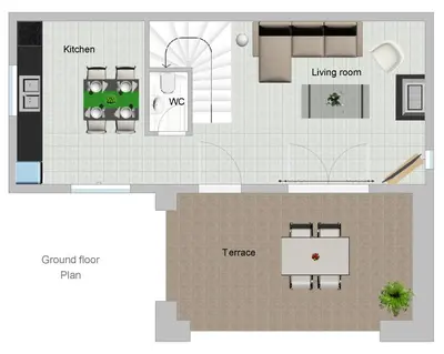 a floor plan of a room with a table at Villa Silvia by Andrian Villas in Kalamítsion Alexándrou