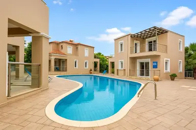 an image of a swimming pool in a villa at Relax Holiday Villa in Maleme