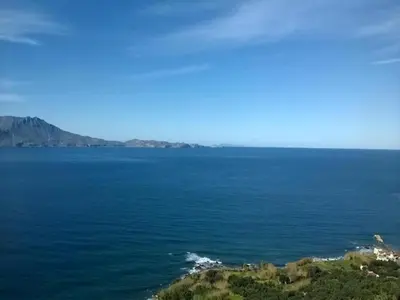 a view of a large body of water at Seaview Studio in beautiful setting, west from Chania in Ravdhoúkha
