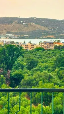 a view of a city with buildings and trees at Souda Bay View Retreat in Souda