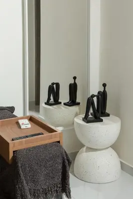 two black shoes sitting on top of white toilets in a room at Cozy House Zoi -Top Views, On The Way To Elafonisi in Élos