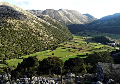a view of a valley with mountains in the background at Rooftop Jeep Escape Sleep Under the Stars in Chania Town