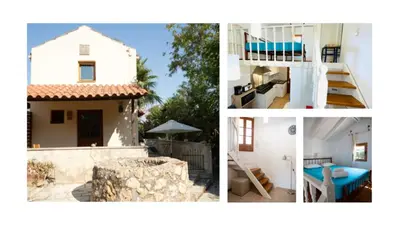 a collage of pictures of a house at Hidden Gem at Kiani Beach in Kalyves