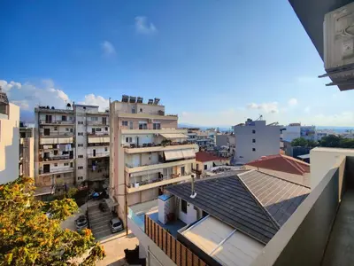 a view of a city from a building at Nikolaos central cozy apartment & free parking in Chania Town