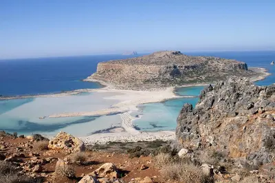 an island in the middle of the ocean at Agapi in Kissamos