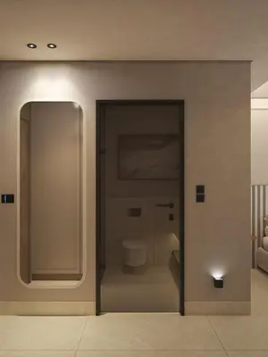a bathroom with a toilet in a room at Okeanis Elysium in Daratso