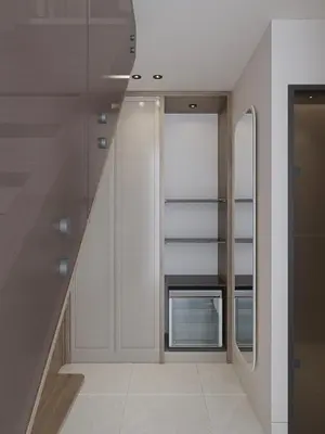 a hallway with a staircase and a window at Okeanis Elysium in Daratso
