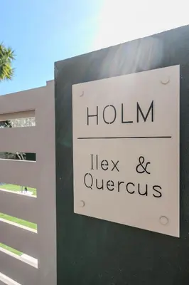 a sign that reads hulim iex and queries at HOLM Ilex & Quercus apartments in Chania Town
