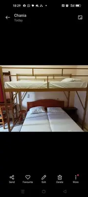 two bunk beds sitting next to each other at Constantinos Budget Beds in Chania Town