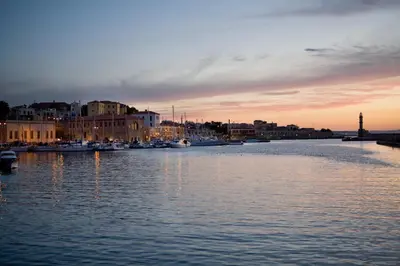 a view of a harbor with boats in the water at C&M Residence Chania Old Town in Chania Town