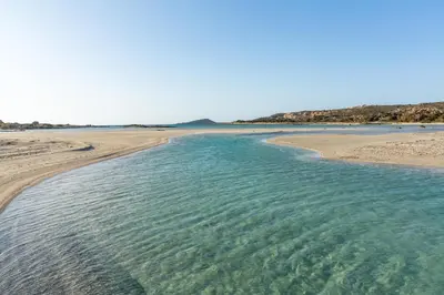 an aerial view of a beach with a body of water at Sunny Villa in Kissamos