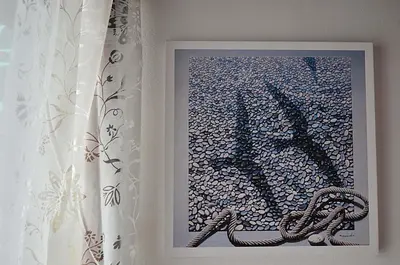 a framed picture of a snake on a wall at Casa al Bocca del Porto in Chania Town