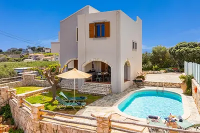an image of a villa with a swimming pool at Villa Neria in Áptera