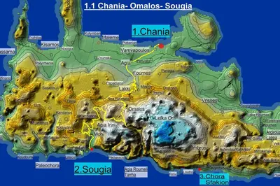 a map of the island of hawaiiana at Mike Omalos Houses in Omalós