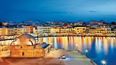 a view of a city with a river and buildings at Sunhouse-CH in Chania Town