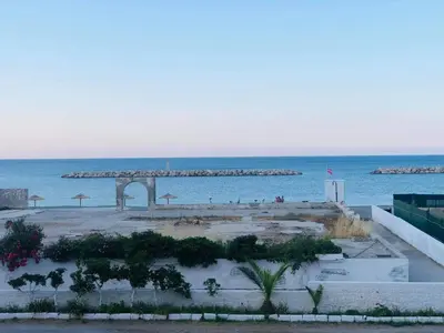 a view of the beach and the ocean at Angel-kolymvari4you in Kolymvari