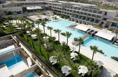 an aerial view of the pool at the resort at Avra Imperial Hotel in Kolymvari