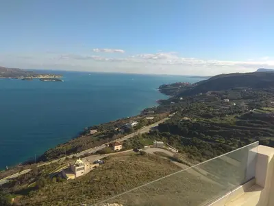 a view of the ocean from a house at PALACE Sea view in Megála Khoráfia