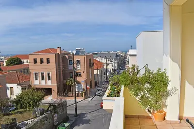 a view of a city street with buildings at Marelen Apartment Near Chania Center in Chania Town