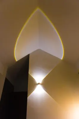 a room with a ceiling with a light in it at Ikia Aretousa in Kato Daratso