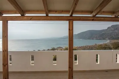 a view of the ocean from a building at Sifis Studios in Palaiochóra