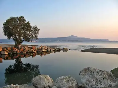 a group of animals sitting on top of a body of water at Kalithea Studio Aptera in Megála Khoráfia