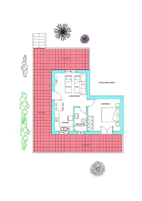 a floor plan of a house at Cormoranos Apartments Rooms Eco Green in Kissamos