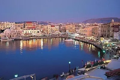 a view of a city with a river and buildings at Tastefully Decorated One-bedroom Apartment - Chania in Chania Town