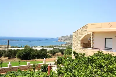 a villa with a view of the ocean at Romantica Apartments in Falasarna