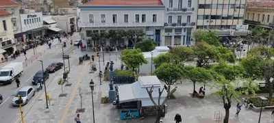 an overhead view of a street in a city at Koukou Central Apt -Fast WIFI- 5' to Old Town in Chania Town