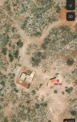 an aerial view of a house and a road at Elafonisi Villa above the Beach in Elafonisi