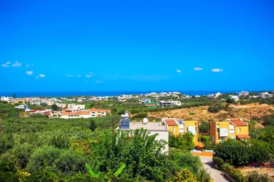 a view of a town from a hill at Villa Panagiotis Chania in Daratso