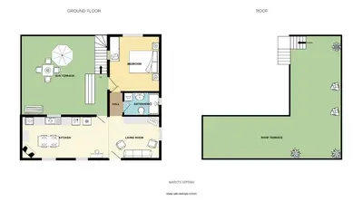 a floor plan of a house with furniture at Maros Spitaki in Varípetron